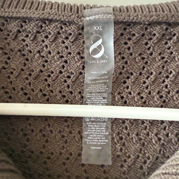 NWT LOFT Lou & Grey Crochet Pointelle Half Zip Sweater Tank top - Picture 4 of 8